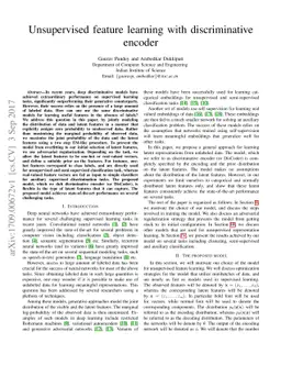 Unsupervised feature learning with discriminative encoder