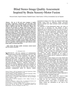Blind Stereo Image Quality Assessment Inspired by Brain Sensory-Motor
  Fusion