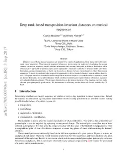 Deep rank-based transposition-invariant distances on musical sequences