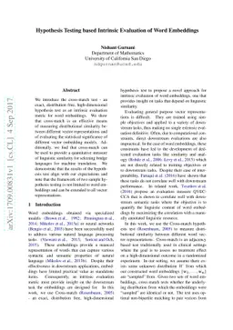 Hypothesis Testing based Intrinsic Evaluation of Word Embeddings
