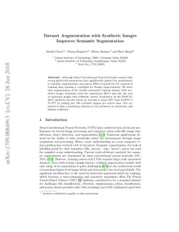 Dataset Augmentation with Synthetic Images Improves Semantic
  Segmentation