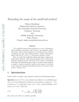 Extending the scope of the small-ball method