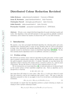 Distributed Colour Reduction Revisited