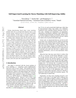 Self-Supervised Learning for Stereo Matching with Self-Improving Ability