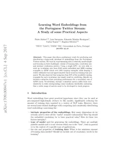 Learning Word Embeddings from the Portuguese Twitter Stream: A Study of
  some Practical Aspects