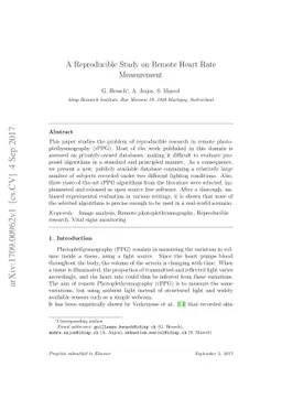 A Reproducible Study on Remote Heart Rate Measurement