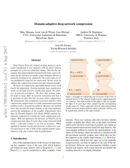 Domain-adaptive deep network compression