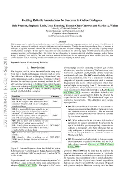 Getting Reliable Annotations for Sarcasm in Online Dialogues