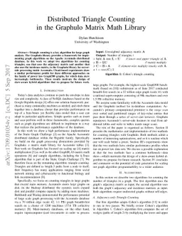Distributed Triangle Counting in the Graphulo Matrix Math Library