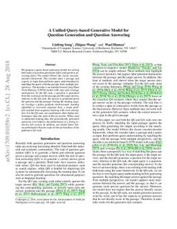 A Unified Query-based Generative Model for Question Generation and
  Question Answering