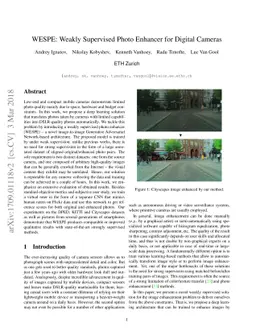 WESPE: Weakly Supervised Photo Enhancer for Digital Cameras