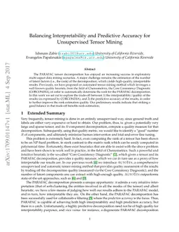 Balancing Interpretability and Predictive Accuracy for Unsupervised
  Tensor Mining