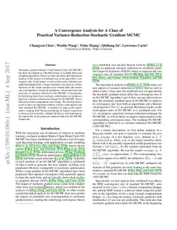A Convergence Analysis for A Class of Practical Variance-Reduction
  Stochastic Gradient MCMC