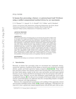 Is human face processing a feature- or pattern-based task? Evidence
  using a unified computational method driven by eye movements