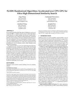 FLASH: Randomized Algorithms Accelerated over CPU-GPU for Ultra-High
  Dimensional Similarity Search