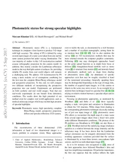 Photometric stereo for strong specular highlights