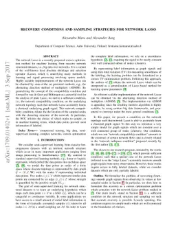 Recovery Conditions and Sampling Strategies for Network Lasso