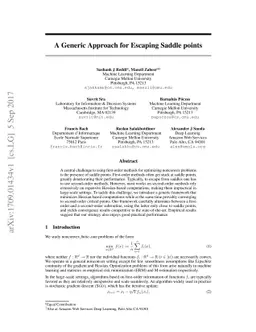 A Generic Approach for Escaping Saddle points