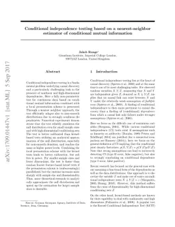 Conditional independence testing based on a nearest-neighbor estimator
  of conditional mutual information
