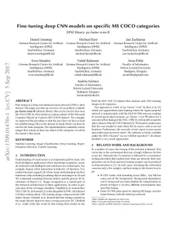 Fine-tuning deep CNN models on specific MS COCO categories