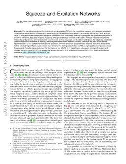 Squeeze-and-Excitation Networks