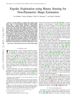 Ergodic Exploration using Binary Sensing for Non-Parametric Shape
  Estimation