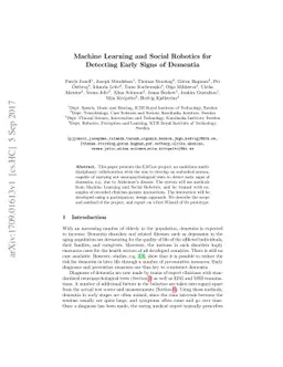 Machine Learning and Social Robotics for Detecting Early Signs of
  Dementia