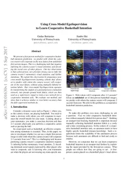 Using Cross-Model EgoSupervision to Learn Cooperative Basketball
  Intention