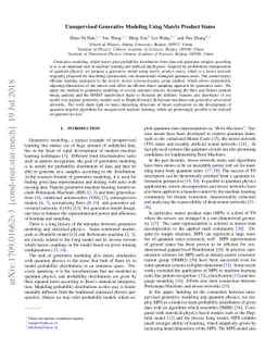 Unsupervised Generative Modeling Using Matrix Product States