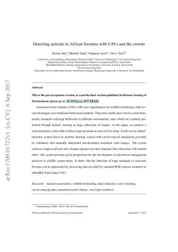 Detecting animals in African Savanna with UAVs and the crowds