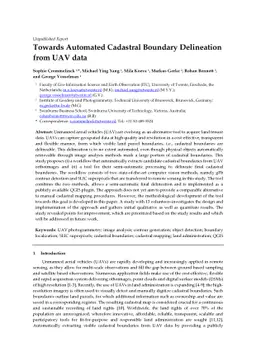 Towards Automated Cadastral Boundary Delineation from UAV Data