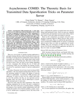 Asynchronous COMID: the theoretic basis for transmitted data
  sparsification tricks on Parameter Server