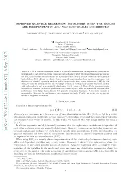 Improved Quantile Regression Estimators when the Errors are
  Independently and Non-identically Distributed