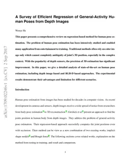 A Survey of Efficient Regression of General-Activity Human Poses from
  Depth Images