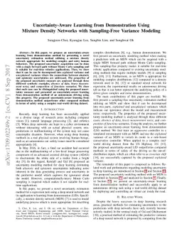 Uncertainty-Aware Learning from Demonstration using Mixture Density
  Networks with Sampling-Free Variance Modeling