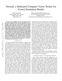 Towards a Dedicated Computer Vision Tool set for Crowd Simulation Models