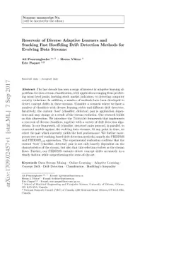 Reservoir of Diverse Adaptive Learners and Stacking Fast Hoeffding Drift
  Detection Methods for Evolving Data Streams