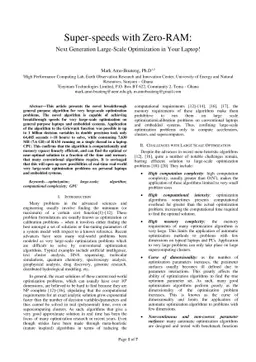 Super-speeds with Zero-RAM: Next Generation Large-Scale Optimization in
  Your Laptop!