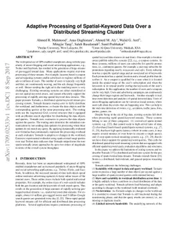 Adaptive Processing of Spatial-Keyword Data Over a Distributed Streaming
  Cluster