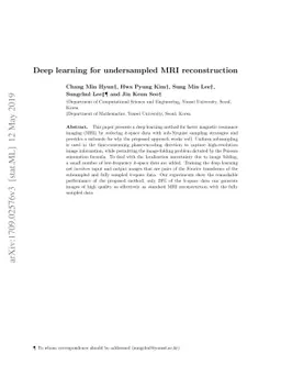 Deep learning for undersampled MRI reconstruction