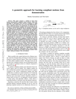 A geometric approach for learning compliant motions from demonstration