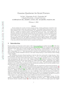 Gaussian Quadrature for Kernel Features