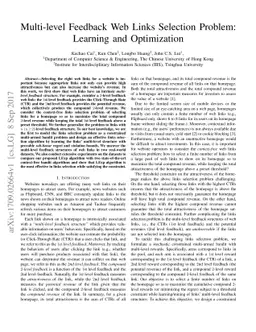 Multi-level Feedback Web Links Selection Problem: Learning and
  Optimization