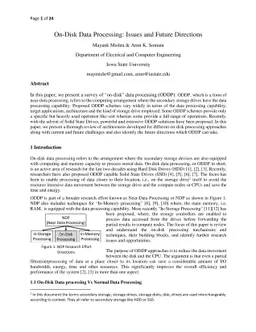 On-Disk Data Processing: Issues and Future Directions