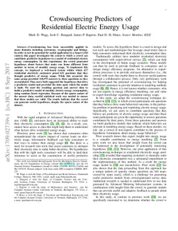 Crowdsourcing Predictors of Residential Electric Energy Usage