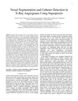 Vessel Segmentation and Catheter Detection in X-Ray Angiograms Using
  Superpixels