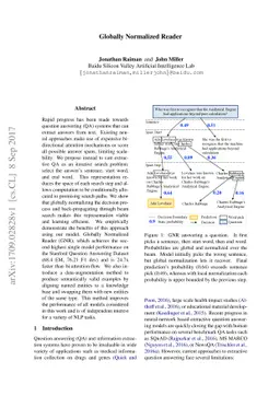 Globally Normalized Reader