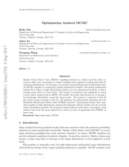Optimization assisted MCMC