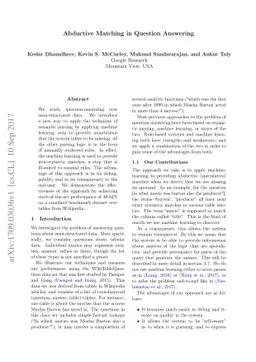 Abductive Matching in Question Answering