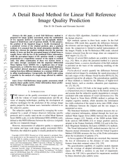 A Detail Based Method for Linear Full Reference Image Quality Prediction